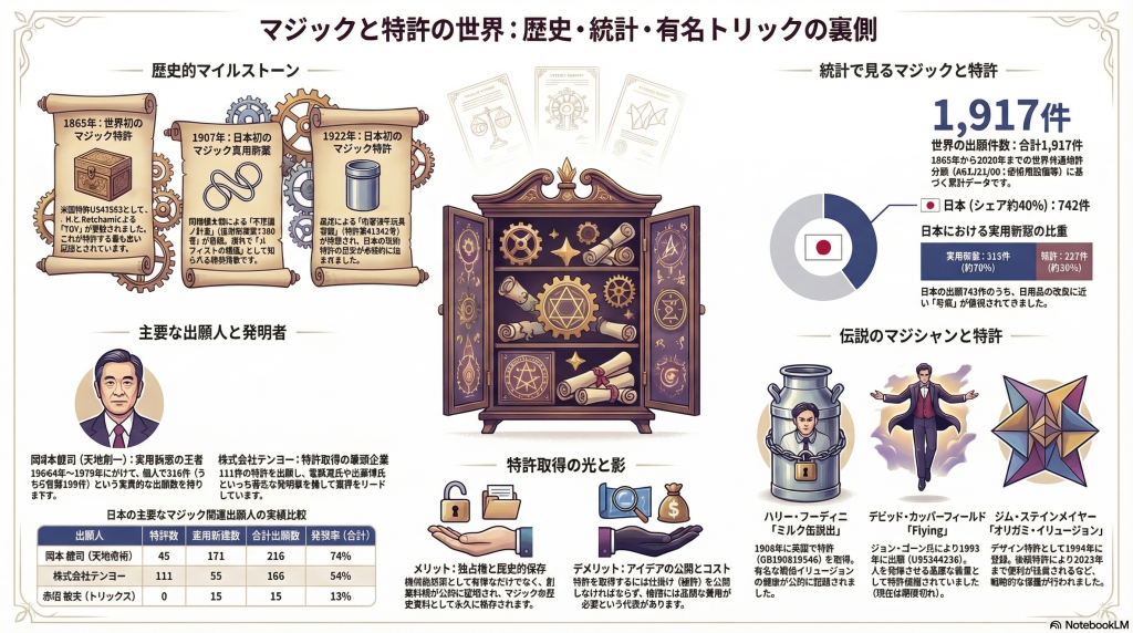 連載記事:特許から読み解くマジックの深淵(全5回) マジックと特許の解説図解 1024x572